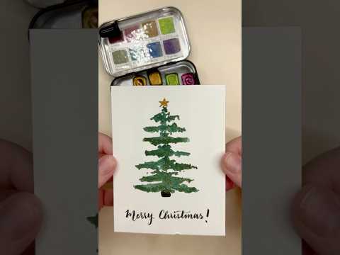 Simple holiday card for today #cardmaking #christmas #handmadecard #diycard #christmascard #painting