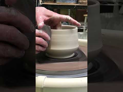 How to throw a yunomi and re-center a wonky rim on the potter’s wheel.