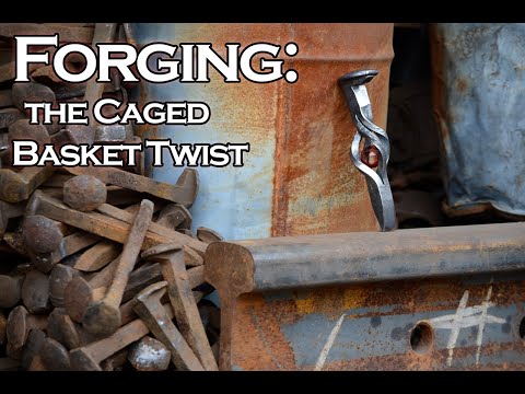 The Caged Marble Twist Forged Railroad Spike