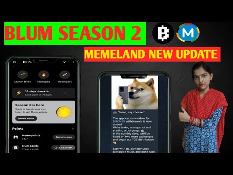 Blum season 2 | Memeland new update | memeland TGE date | Blum new update |