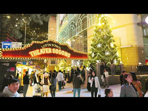 MYEONGDONG Christmas Lights is Crowded with Huge Crowds,  Seoul Travel Walker.