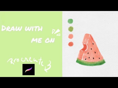 Draw with me [ watermelon 🍉 ] on procreate with iPad calm BGM