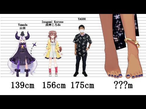 ホロライブ身長比較／ Hololive Height Comparison 【139cm～1,697,840,000,000m】