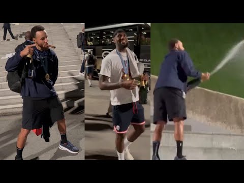 Steph & LeBron James Opens champagne & Celebrates Gold! Then Anthony Edwards gets roasted by Bron!