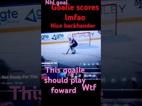 NHL goalie scores on the backhand lmfao #nhl #nhlshorts #hockey #goals #funny #NHL#shorts