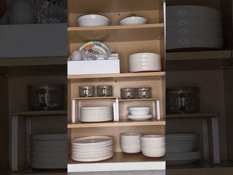 Watch me organize my plate and bowl cabinet. #homeorganization #homehacks