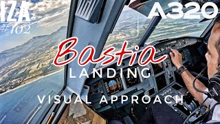 A320 BIA 🇫🇷 Bastia | LANDING 34 Visual Approach | 4K Cockpit View | ATC & Crew Comm [RE UPLOAD]