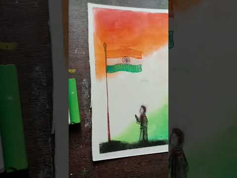 Indian flag drawing on paper//happy independence day drawing//army drawing 🇮🇳