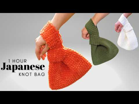 1 HOUR Japanese KNOT BAG Crochet Tutorial | How To Crochet