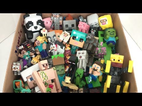 New Minecraft Figures Panda Tamed Wolf Horse Pig Sheep Chicken Iron Golem Steve Enderman Alex Ocelot