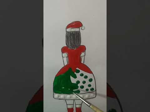 Christmas girl dress🎅.#trending#art#satisfying#youtube#ytshorts#viralshort#painting#christmas#girl.