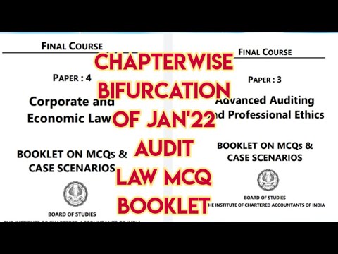 CA Final Mcq Booklet Chapterwise Bifurcation Law Audit || CA Final Case Scenarios case studies