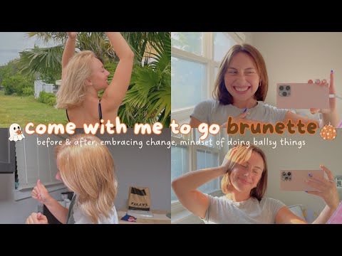 blonde to brunette TRANSFORMATION 😳👉🏻✨🤎🍂 | come along with me & chat fear of change mindset