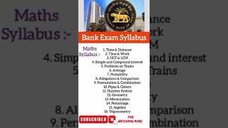 Maths syllabus for banking exams 2023 #shorts #youtubeshorts #viralshorts #exams