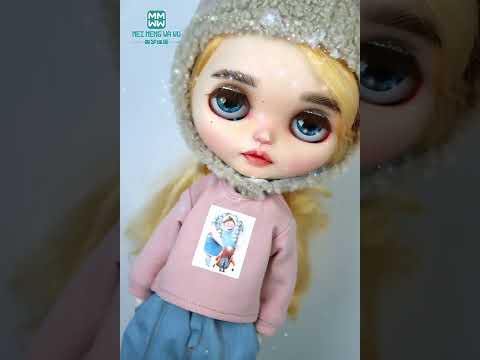 New Blyth Doll clothes Azone Toys doll accessories Fashionable loose jeans, jackets Wool cardigan