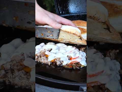 Sausage Cheesesteak Recipe on the Slow 'N Sear Plancha #shorts