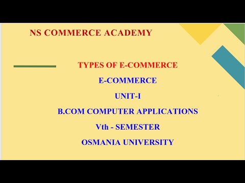 TYPES OF E-COMMERCE - E-COMMERCE - 5TH SEMESTER - B.COM COMPUTER APPLICATIONS - OU