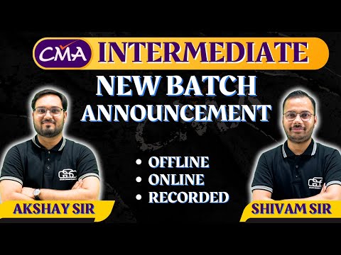 CMA INTER NEW BATCH ANNOUNCEMENT | CMA INTER CLASSES | GYAN SAGAR CLASSES |