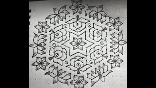 21*11 dots rangoli || Sankranti muggulu 2023 || Big rangoli || lotus rangoli designs #shorts #kolam