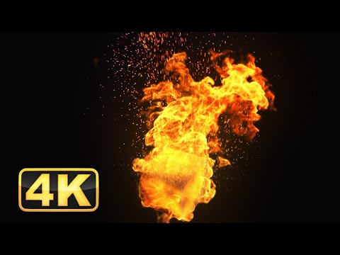 🔥 4K Abstract Burning Cube! Calming Magic Fire! Relaxation Music. Satisfying Video for Meditation