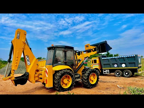 Road Construction making highway | JCB Backhoe Loader Rolling dumping sand | TATA Truck |