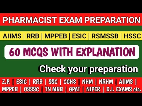 Pharmacist exam preparation | Aiims pharmacist exam | OPSC | MPPEB | ESIC | RSMSSB | RRB | HSSC EXAM