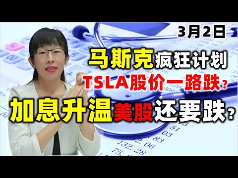 股票买卖 | 加息升温美股还要跌？投资者日特斯拉一路跌#美股#tsla#特斯拉23.3.2