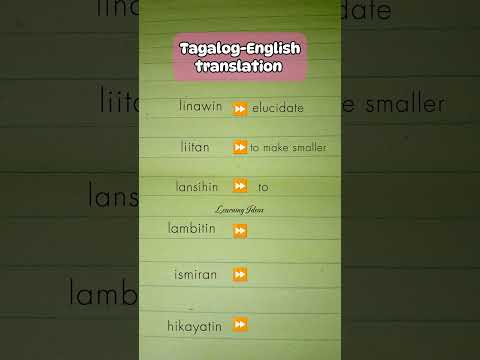 TAGALOG-ENGLISH TRANSLATION VOCABULARY #learnenglish #tagalogenglishtranslation #words #vocabulary