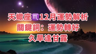 十二星座運勢之天蠍座（天蝎座）♏️12月解析/天蠍座关键词：久旱逢甘露/星座运势/塔罗占卜🔮/易經占卜🔮