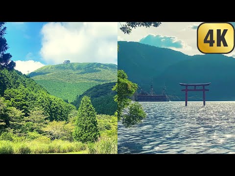 [4K] Walking around beautiful lake in Hakone, Japan