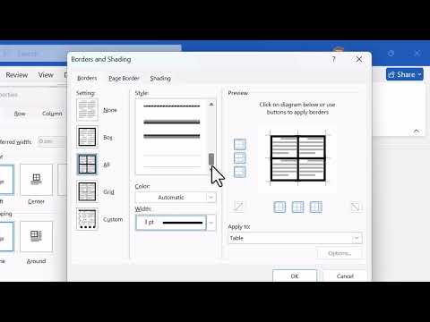 How to make dotted table in word