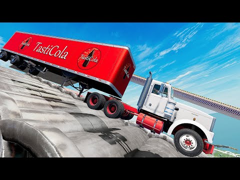 Trucks VS Giant Pipe Stairs Challenge Driver #4 BeamNg Drive