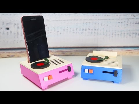 Mobile support as a vintage turntable - Vintage crafts and DIY 📱🎼