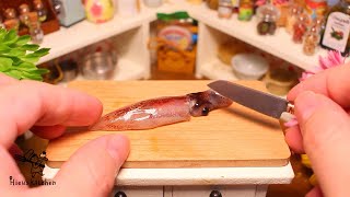 【ミニチュアフード】世界一小さいイカ飯を作ってみた、食べられるミニチュア料理│Miniature Hieu’s kitchen