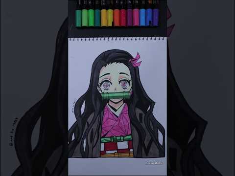 Nezuko drawing in 30 sec ! demon slayer #demonslayer #anime #shorts