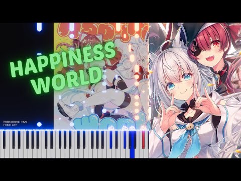 「Happiness World」BABACORN (Houshou Marine x Shirakami Fubuki) Hololive Piano Cover 【ホロライブ】ピアノ