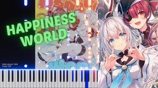 「Happiness World」BABACORN (Houshou Marine x Shirakami Fubuki) Hololive Piano Cover 【ホロライブ】ピアノ