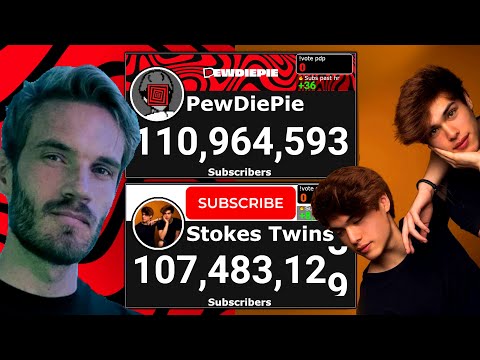 PewDiePie Vs Stokes Twins LIVE Sub Count