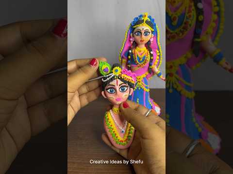 how to make Shri Krishna idol with clay #shorts