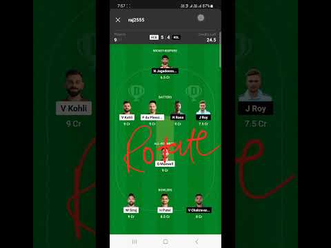 RCB vs KOL Dream11 Team I KOL vs RCB Dream11 # Shorts