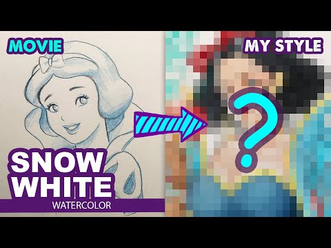 Drawing Princess Snow White as Game Character?!! Disney Fairy Tale | Huta Chan