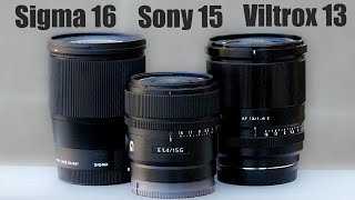 Sony 15mm f1.4 vs Sigma 16mm f1.4 vs Viltrox 13mm f1.4 with the ZV-E10