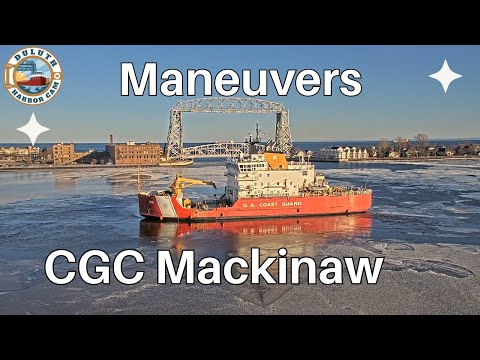 "Maneuvers" CGC Mackinaw in the Duluth-Superior Harbor 01/04/2025