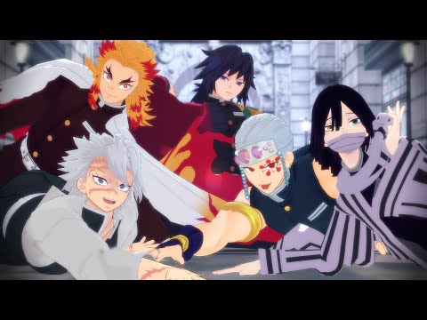 【Demon Slayer MMD】THE EDGE【Sanemi🍃Kyojuro🔥Giyu🌊Tengen💎Obanai🐍】