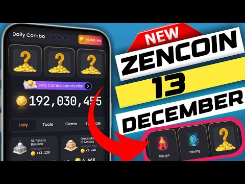 zencoin daily combo today 13 December | zencoin | how to unlock zen coin meditation cards #zencoin