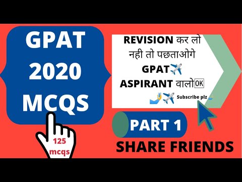 gpat 2020 mcqs | previous year paper solved mcqs | important mcqs gpat🧐✈️🤳@g-patrevisionclasses