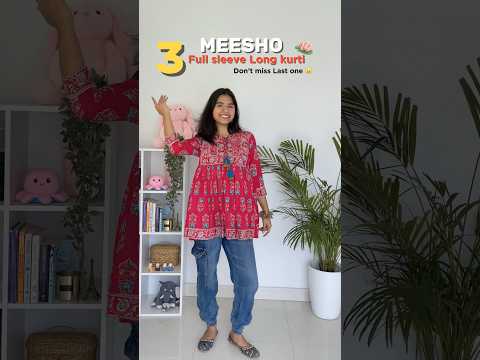 Meesho Full Sleeves Long Kurti Haul 🤯❤️#shorts #longkurti #meeshokurti #meeshohaul #kurti #meesho