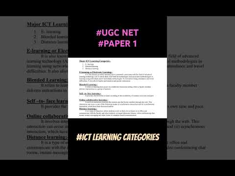 UGC NET Paper 1 | ICT Learning Categories | #informationandcommunicationtechnology #ugcnet