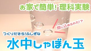 【家で簡単実験】閉じ込められた 水中しゃぼん玉