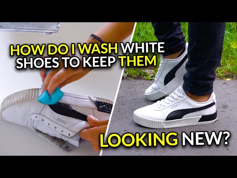 A quick way to wash white shoes. Just 15 minutes to make them look like new 😍